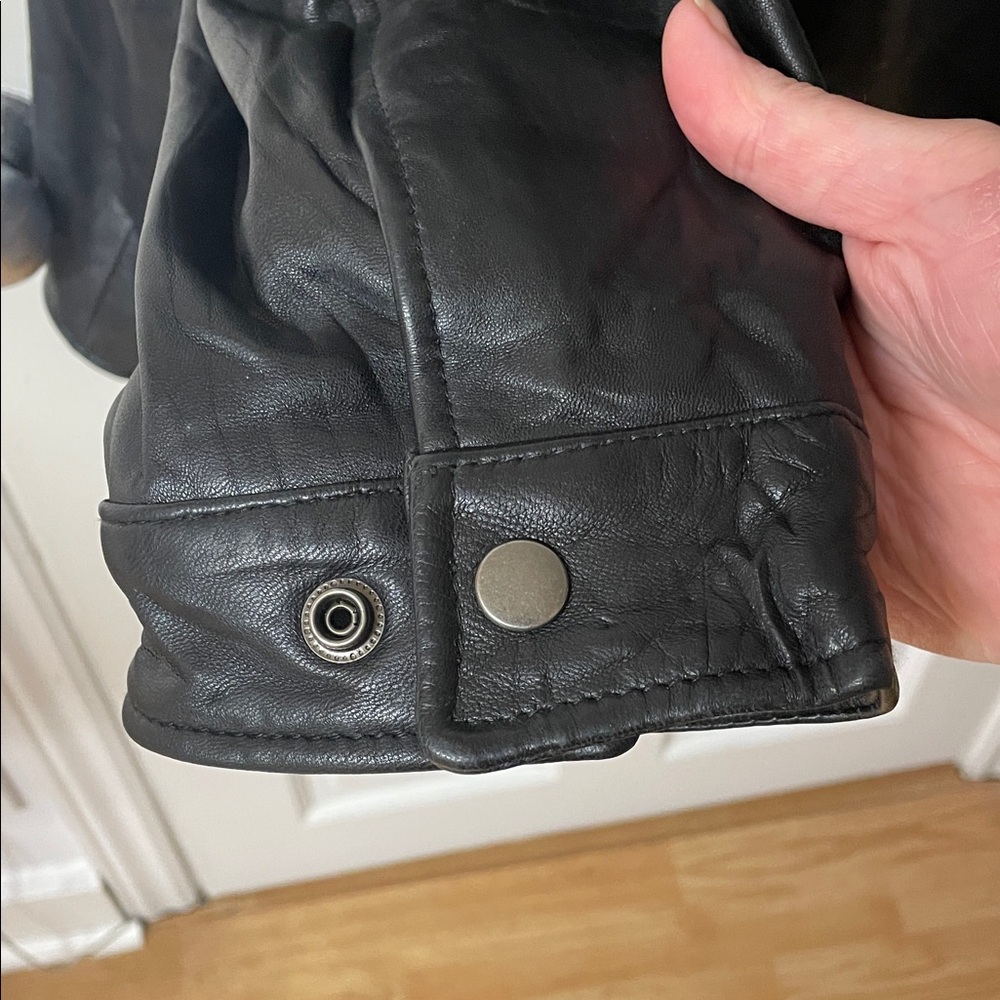 Merona classic black leather jacket men’s size XXL - Picture 6 of 17